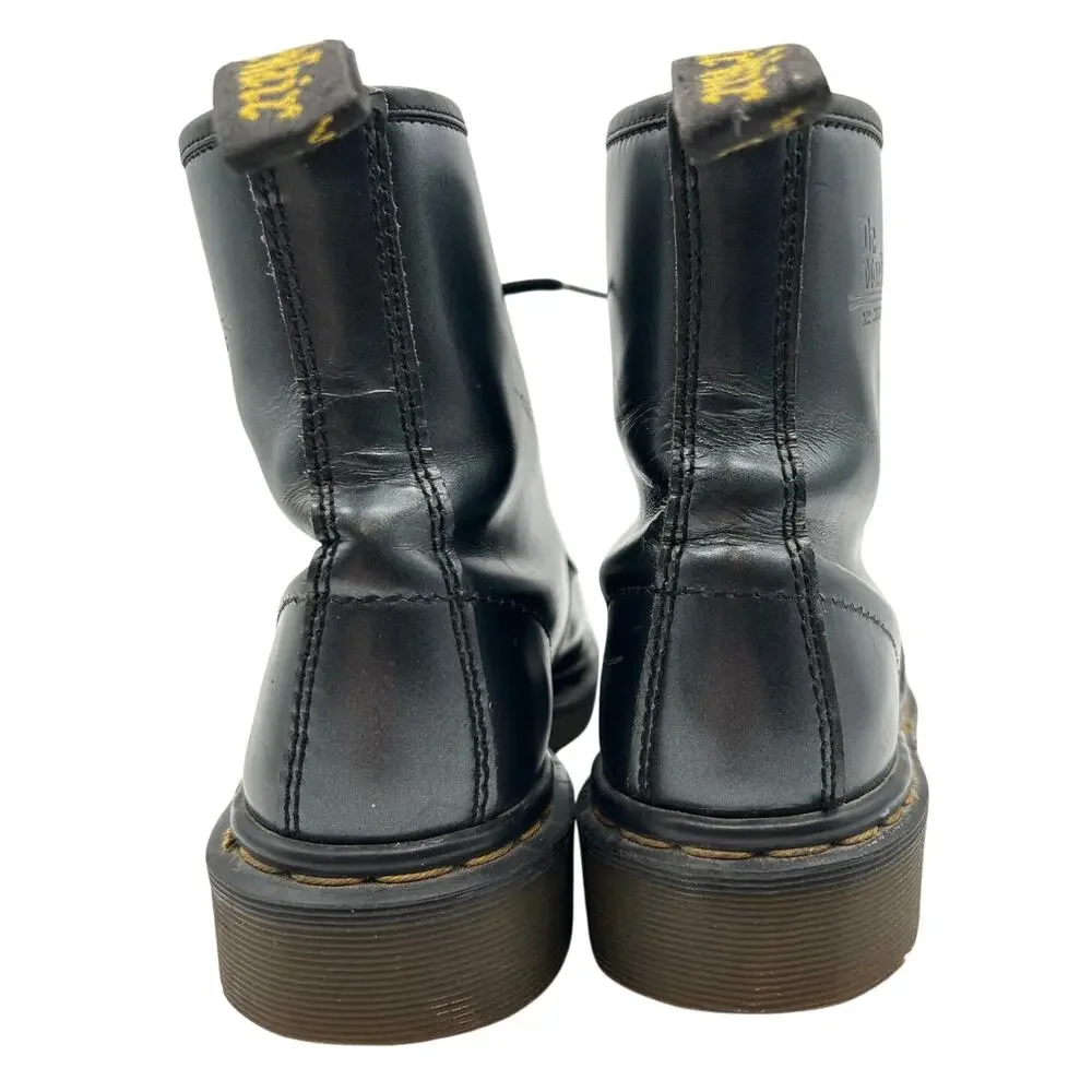 Vintage Dr. Martens 8-Eye Metallic Leather Ankle Boots Size 9 Made in England